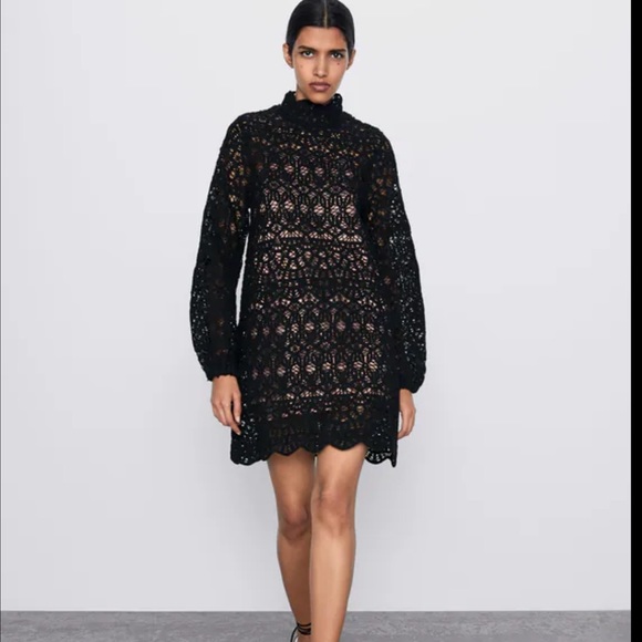 ZARA crochet lace dress - Picture 2 of 12
